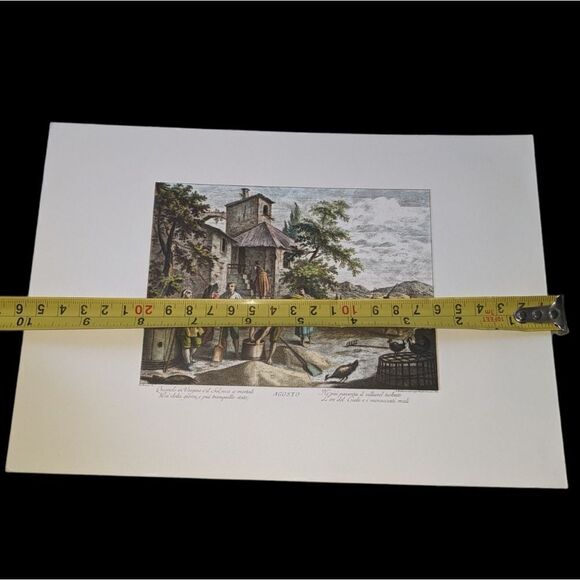 Giuseppe Zocchi vintage lithograph print Agosto - Picture 4 of 10